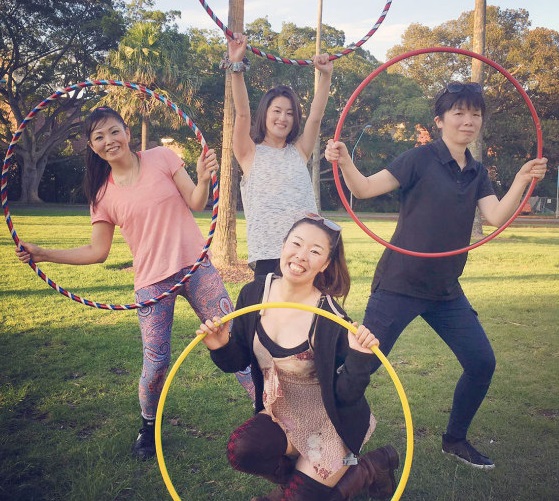 フラフープ・ダンスのワークショップに参加された皆さん