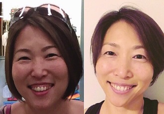 ズンバを始める前(左)と、始めた2年後(右)