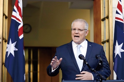4月11日、連邦選挙を5月18日に実施すると発表したスコット・モリソン首相(Photo: AFP)