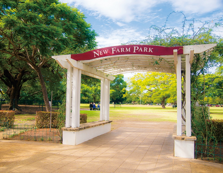 自然が多いニュー・ファームの中でも、お薦めのニュー・ファーム・パーク。毎週土曜日には、公園付近でジャン・パワー・ファーマーズ・マーケットが行われる。