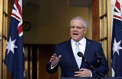 4月11日、連邦選挙を5月18日に実施すると発表したスコット・モリソン首相(Photo: AFP)