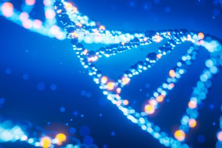 Molecule structure. Genetic engineering of the future. 3d illustration