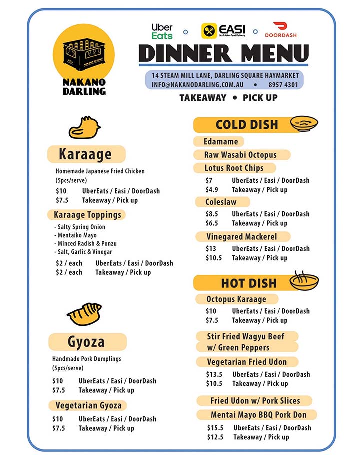 DINNER MENU