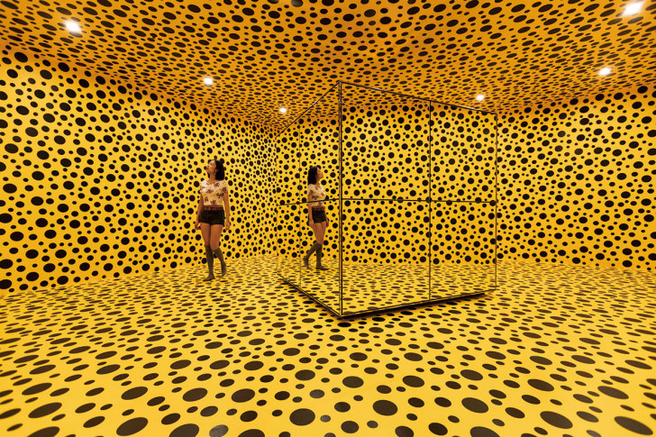 Yayoi Kusama THE SPIRITS OF THE PUMPKINS DESCENDED INTO HEAVENS 2017, mixed-media installation, 300 x 600 x 600 cm, National Gallery of Australia, Canberra, Purchased 2018 with the assistance of Andrew and Hiroko Gwinnett, ©Yayoi Kusama, Courtesy of Ota Fine Arts, Tokyo/ Singapore/ Shanghai