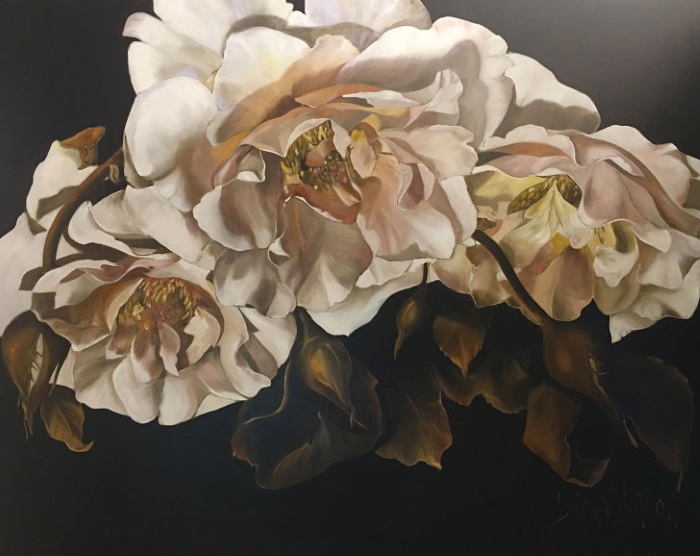 From the Exhibition ‘Foscari Chapter’ at Gallery One: ‘Juliet’. By Diana Watson. Oil on Canvas, 122x153 cm