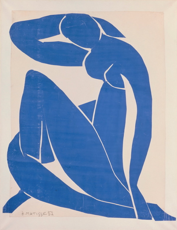 Henri Matisse, Blue Nude II (Nu bleu II)1952, Gouache on paper, cut and pasted on paper, mounted on canvas, 103.8 x 86cm, Centre Pompidou, Paris, Musee national d'art moderne, purchased 1984 AM 1984ー276. ©Succession H Matisse / Copyright Agency 2021. Photo: ©Centre Pompidou, MNAM-CCI / Service de la documentation photographique du MNAM / Diet RMN-GP 