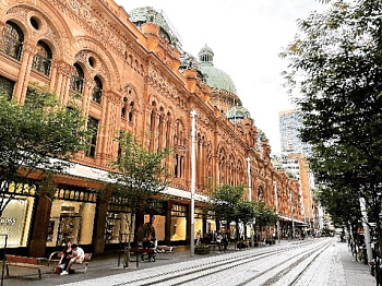 In front of the Queen Victoria Building, the venue for the AFR Business Summit