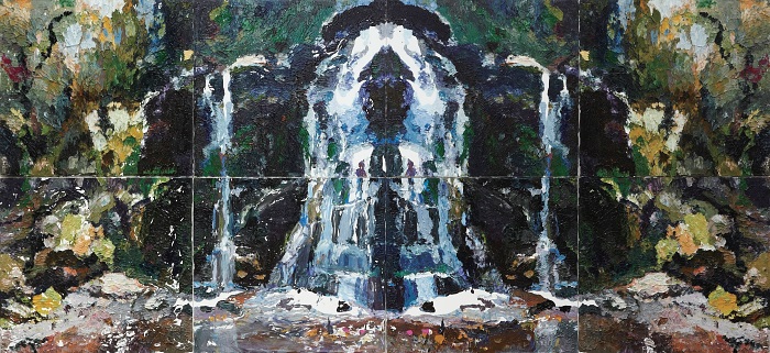 Fairy Bower Rorschach, 2012, Oil on linen 240 x 550 cm overall (Patrick White Bequest Fund 2012, Art Gallery of New South Wales, Sydney)