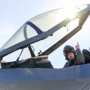 Royal Australian Air Force pilot Flight Lieutenant Patrick conducts final checks prior to a sortie during Exercise Bushido Guardian 2025, Misawa Air Base, Japan.
