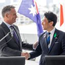Deputy Prime Minister and Minister for Defence, the Hon Richard Marles MP, after holding a joint press conference with the Minister of Defense of Japan Koizumi Shinjiro, in Melbourne, Australia. *** Local Caption *** On 18 April, the Hon Richard Marles MP welcomed Japanese Defense Minister KoizumiShinjiro to Australia. In Melbourne, Ministers held a Defence Ministers Meeting to strengthen defence cooperation between Australia and Japan. The Australian Government also approved the acquisition of the first three of eleven upgraded Mogami class frigates to be built by Mitsubishi Heavy Industries in Japan. The Australia-Japan partnership supports regional deterrence and helps ensure stability, security and prosperity in the Indo-Pacific.