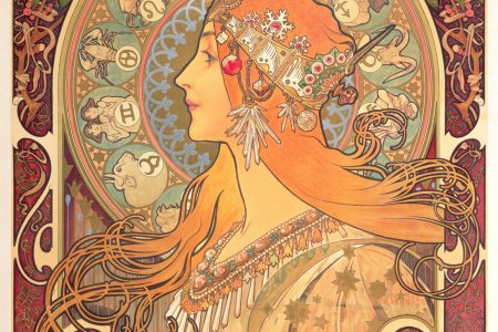Alphonse Mucha 'Zodiac' 1896, colour lithograph 65.7 x 48.2cm, The Mucha Collection © Mucha Trust 2024

***These images may only be used in conjunction with editorial coverage of the 'Alphonse Mucha: Spirit of Art Nouveau' exhibition on display 15 June-22 September 2024, at the Art Gallery of New South Wales and strictly in accordance with the terms of access to these images  see www.artgallery.nsw.gov.au/info/access-to-agnsw-media-room-tcs . Without limiting those terms, these images must not be cropped or overwritten; prior approval in writing is required for use as a cover; caption details must accompany reproductions of the images; and archiving is not permitted.***
Media contact: media@ag.nsw.gov.au